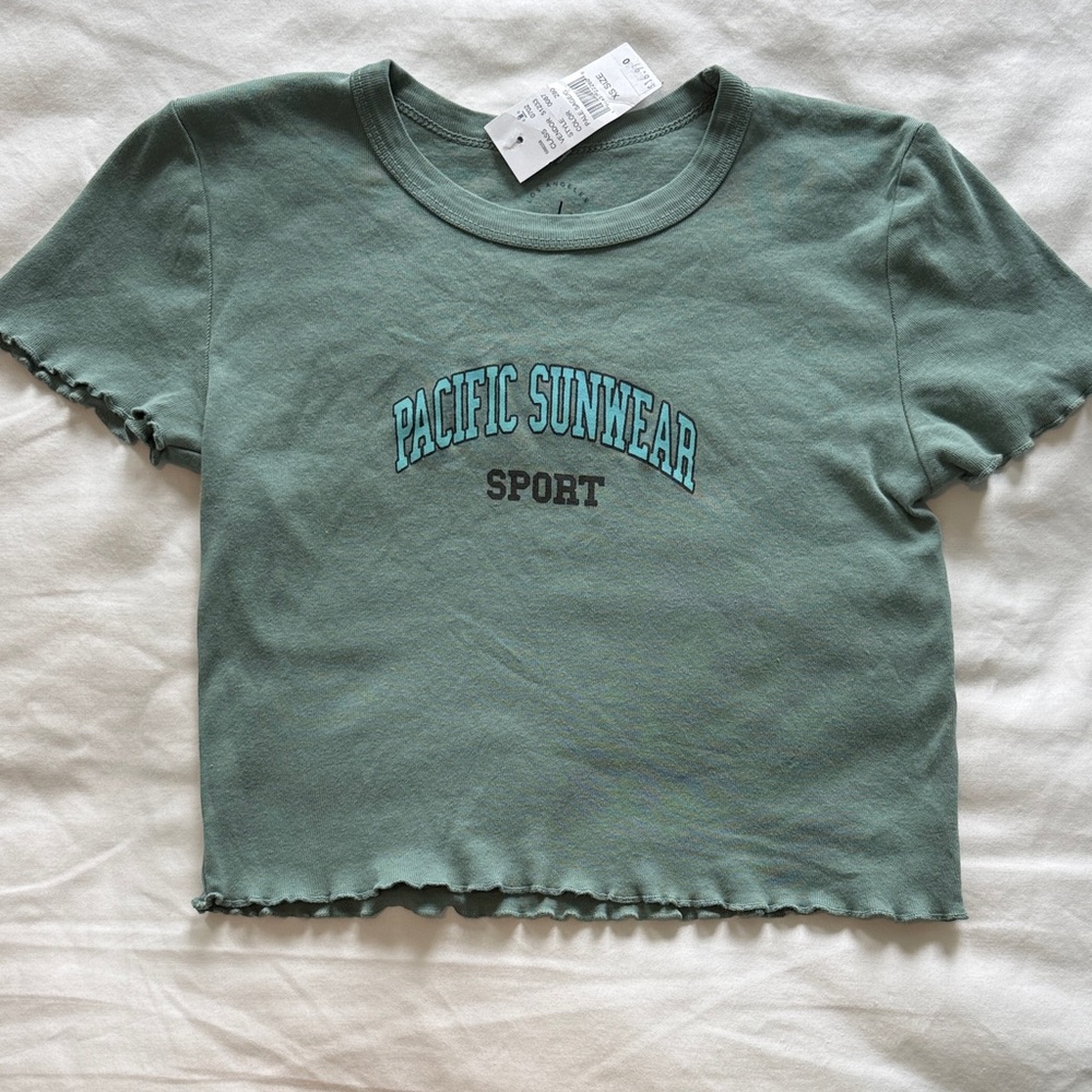 Pacific Sunwear Sport Green Crop Top